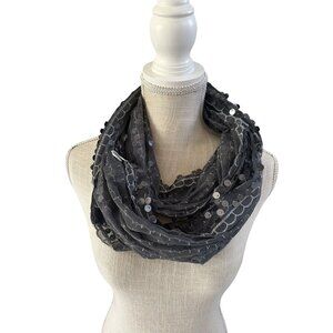 Apt. 9 Gray Sequin Infinity Scarf Lightweight Elegant Womens Accessory